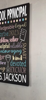 Personalized School Principal Office Sign Painted Canvas - image4